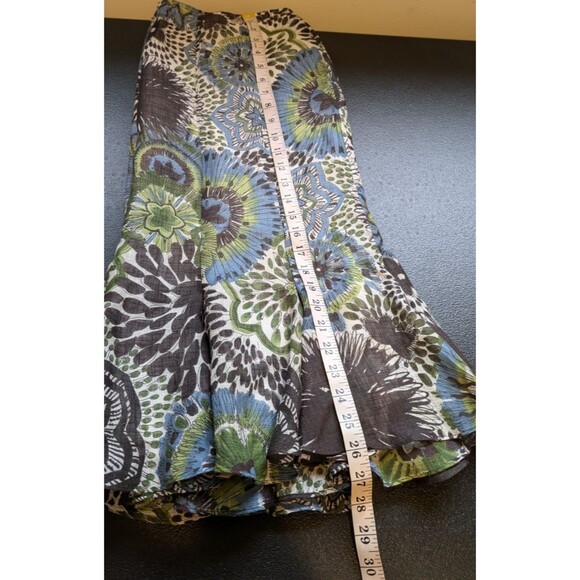 Lafayette 148 Flounce Skirt Linen Blend Multicolor Floral Pleated Size 16 - Picture 4 of 9